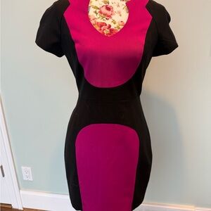 Black Halo Fuchsia and Black Mini Dress